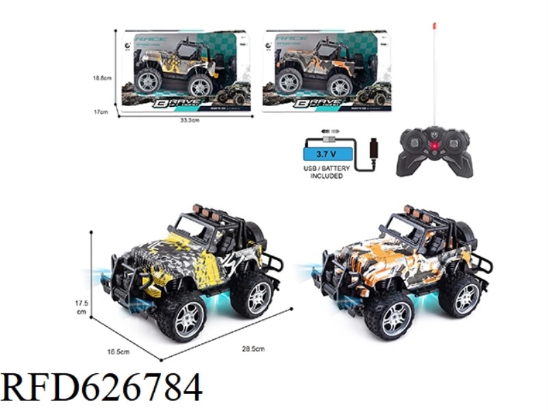 1: 1427MHZ REMOTE CONTROL 4 -WAY GYPLING WRANGLER CONVERTIBLE CROSS -COUNTROMA GRAFFITI RACING, WITH