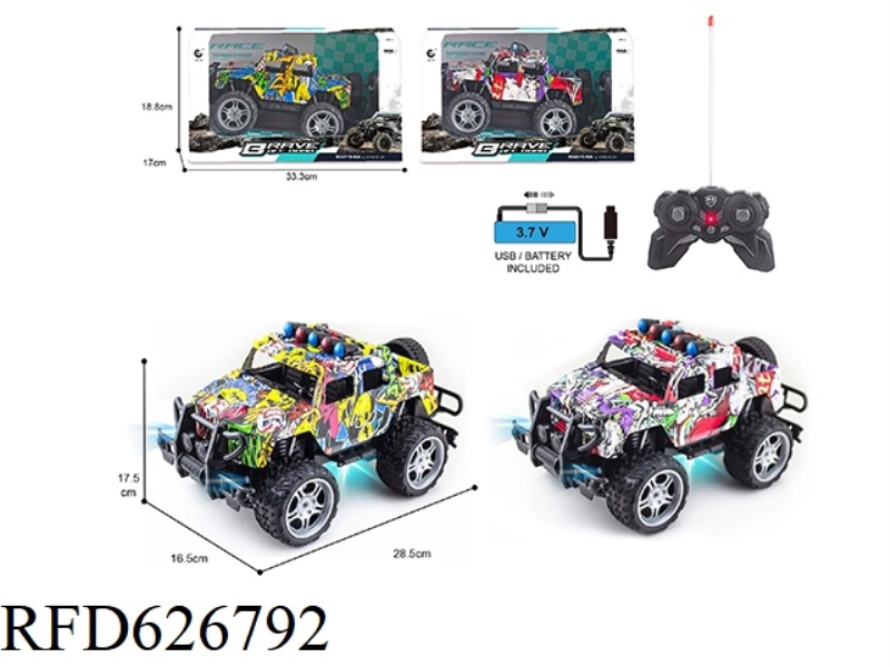 1: 1427MHZ REMOTE CONTROL 4 -WAY HOUMA CONVERTIBLE OFF -ROAD CARS, WITH LIGHT (PACKAGING)