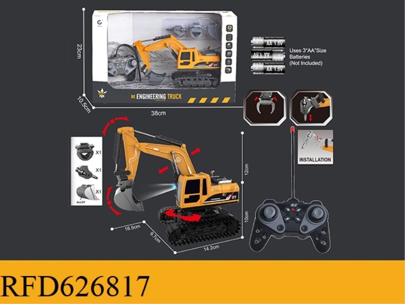 1: 2227MHZ6 FAR REMOTE CONTROL 4 -IN -1 REPLACEABLE DEVICE TRACKED EXCAVATOR PLASTIC DIGGING+ALLOY D