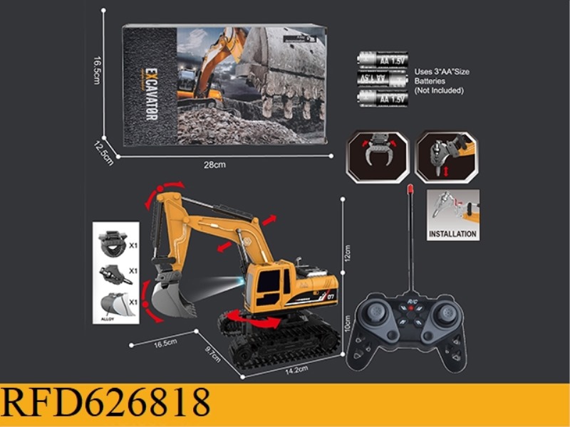 1: 2227MHZ6 FAR REMOTE CONTROL 4 -IN -1 REPLACEABLE DEVICE TRACKED EXCAVATOR PLASTIC DIGGING+ALLOY D