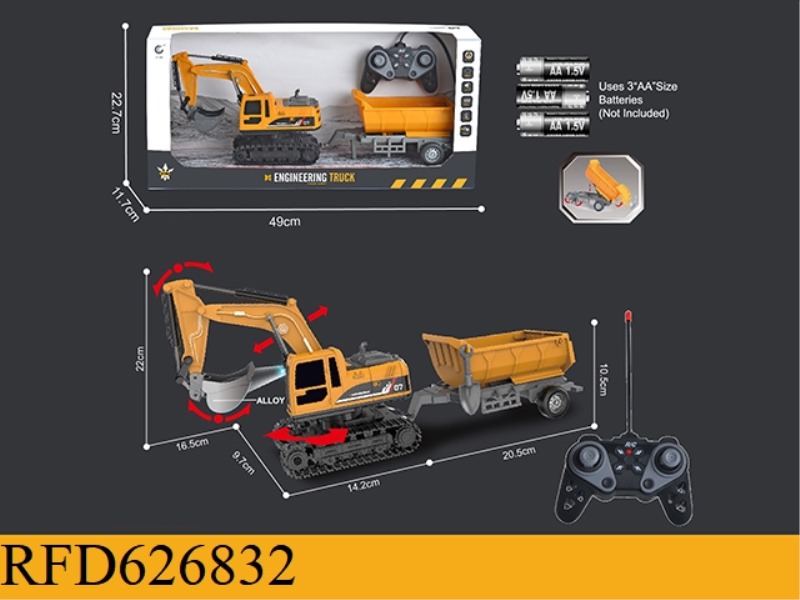 1: 2227MHZ6 PASS REMOTE CONTROL TRACKING EXCAVATOR ALLOY EXCAVATION ENGINEERING VEHICLE (NON -INCLUS
