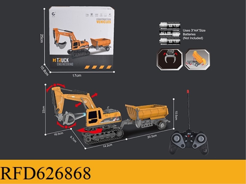 1:22 27MHZ6 PASS REMOTE CONTROL TRACKED EXCAVATOR GRABBING ENGINEERING VEHICLE WITH LIGHT WITH ONE -