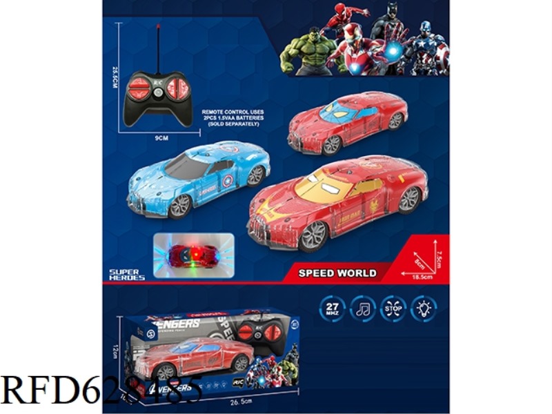 FOUR-WAY REMOTE CONTROL ACOUSTO-OPTIC TRANSPARENT SHELL SPORTS CAR (EXCLUDING ELECTRICITY)