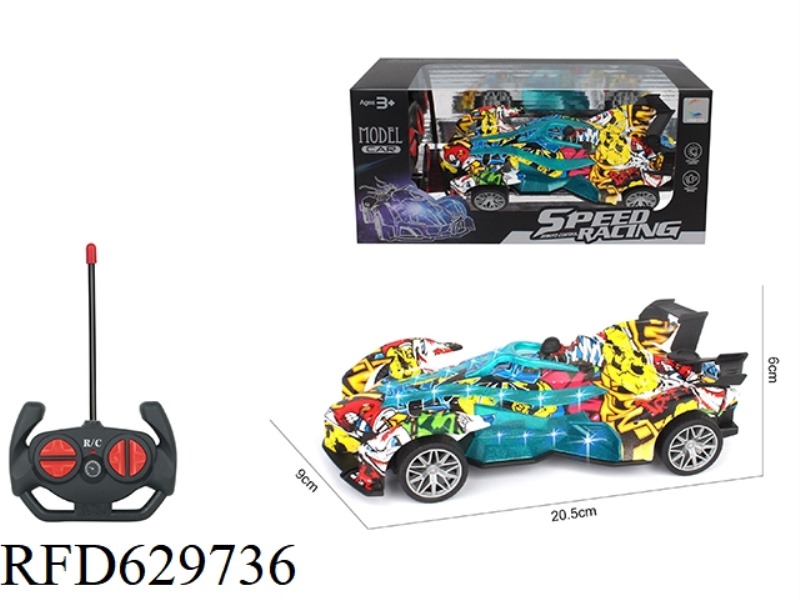 FOUR-WAY REMOTE CONTROL RACING CAR (GRAFFITI)