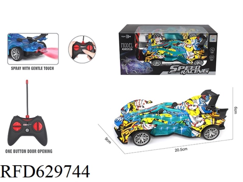 FOUR-WAY REMOTE CONTROL SPRAY RACING CAR (GRAFFITI)