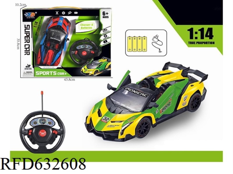 1: 14 POISON CONVERTIBLE 5-WAY AUTOMATIC DOOR OPENING REMOTE CONTROL RACING CAR (EQUIPPED WITH STEER