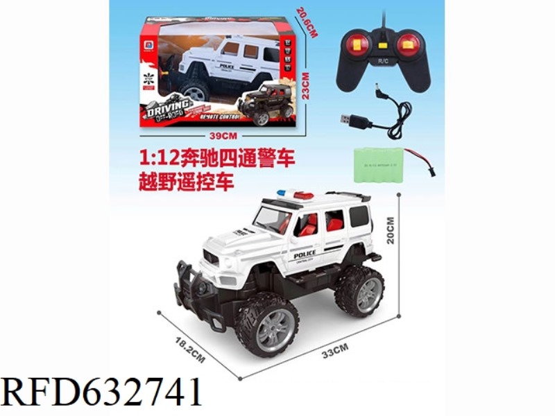 1:12 MERCEDES-BENZ BABOS 700 FOUR-WAY POLICE CAR OFF-ROAD REMOTE CONTROL VEHICLE