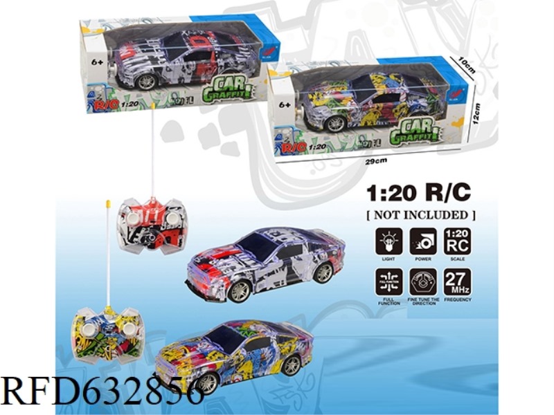 1: 20 GRAFFITI WILD HORSE COLORFUL REMOTE CONTROL CAR
