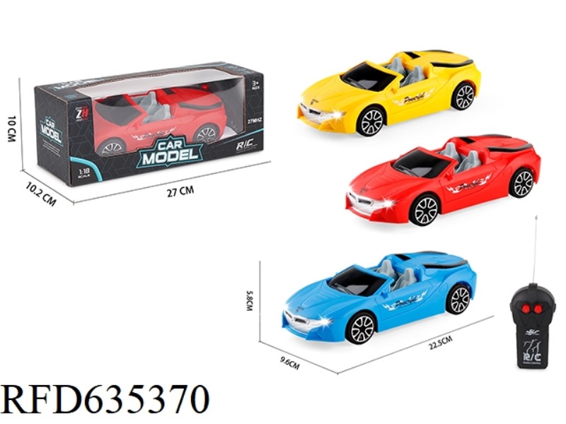 1:18 2-WAY CONVERTIBLE BMW RACING CAR WITH HEADLIGHTS REMOTE CONTROL
