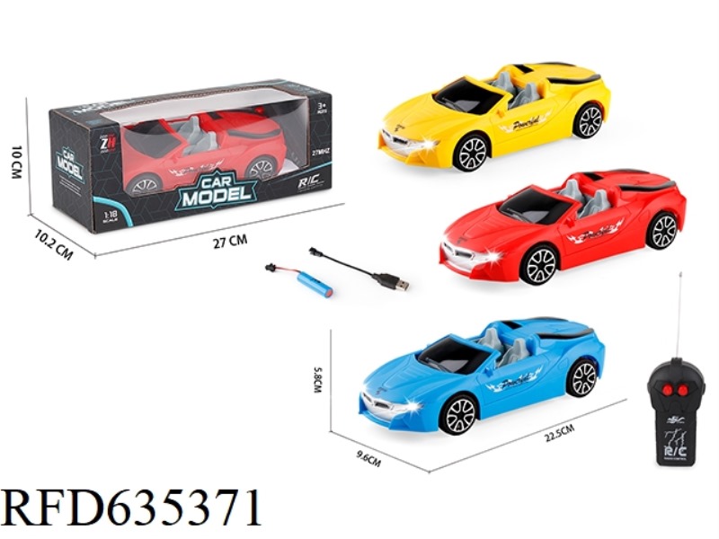 1:18 2-WAY CONVERTIBLE BMW RACING CAR WITH HEADLIGHTS REMOTE CONTROL
