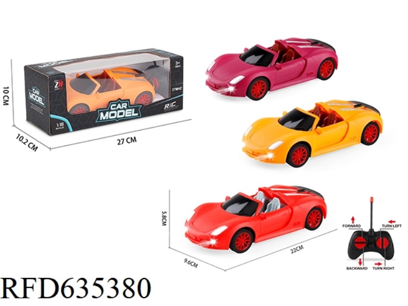 1:18 FOUR-WAY CONVERTIBLE PORSCHE SIMULATION REMOTE CONTROL CAR WITH HEADLIGHTS