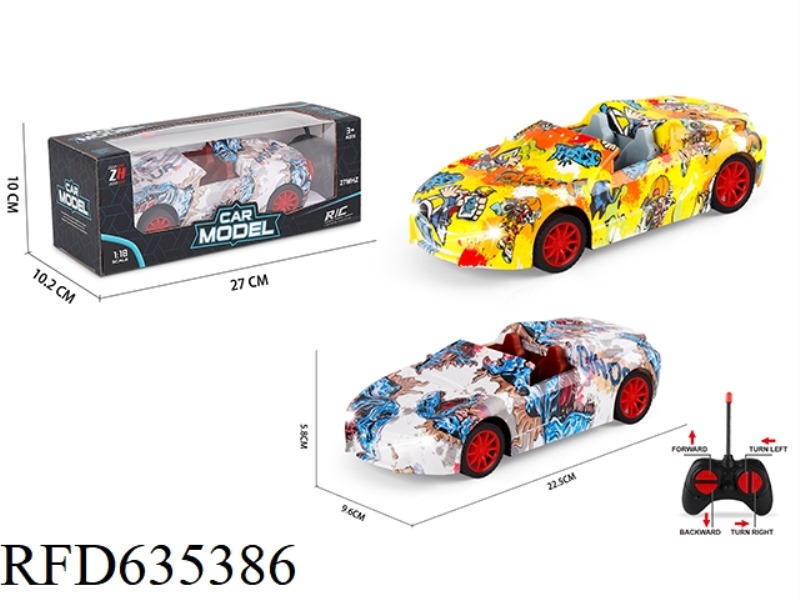 1:18 FOUR-WAY CONVERTIBLE BMW GRAFFITI REMOTE CONTROL CAR WITH HEADLIGHTS