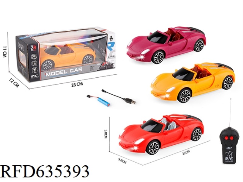 1:18 2-WAY CONVERTIBLE PORSCHE SIMULATION REMOTE CONTROL CAR WITH HEADLIGHTS