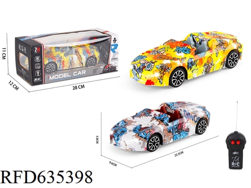 1:18 2-WAY CONVERTIBLE BMW GRAFFITI REMOTE CONTROL CAR WITH HEADLIGHTS