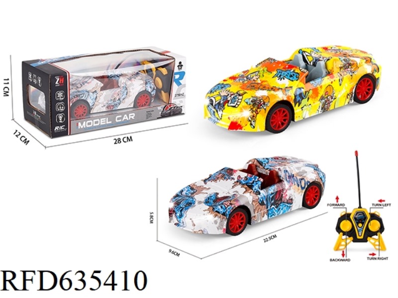 1:18 FOUR-WAY CONVERTIBLE BMW GRAFFITI REMOTE CONTROL CAR WITH HEADLIGHTS
