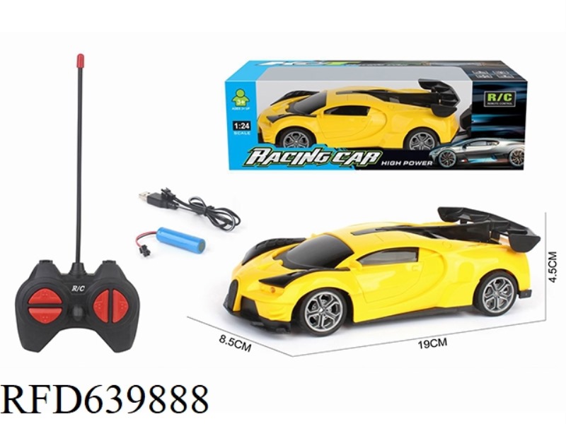 1:24 FOUR-WAY REMOTE CONTROL CAR BUGATTI CHARGED