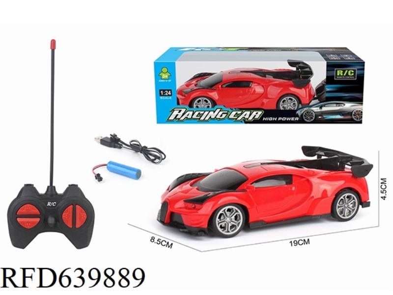 1:24 FOUR-WAY REMOTE CONTROL CAR BUGATTI CHARGED