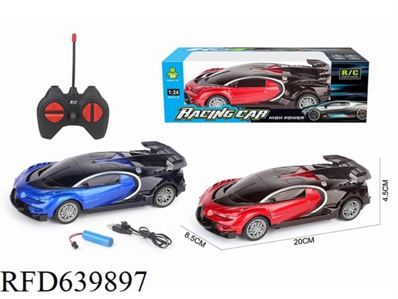 1:24 FOUR-WAY REMOTE CONTROL CAR BUGATTI CHARGED