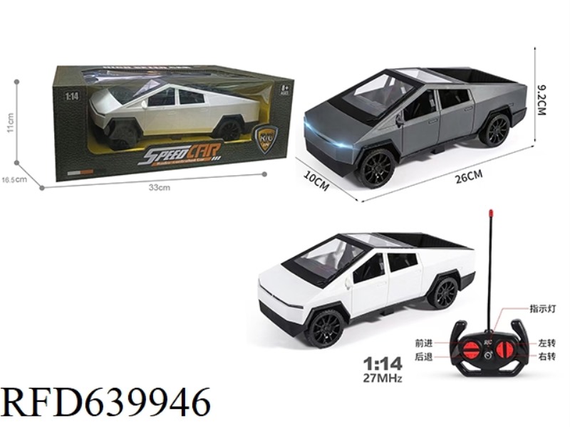 1:14 FOUR-WAY TESLA CYBERPICKUP REMOTE CONTROL CAR WITH LIGHT (EXCLUDING ELECTRICITY)