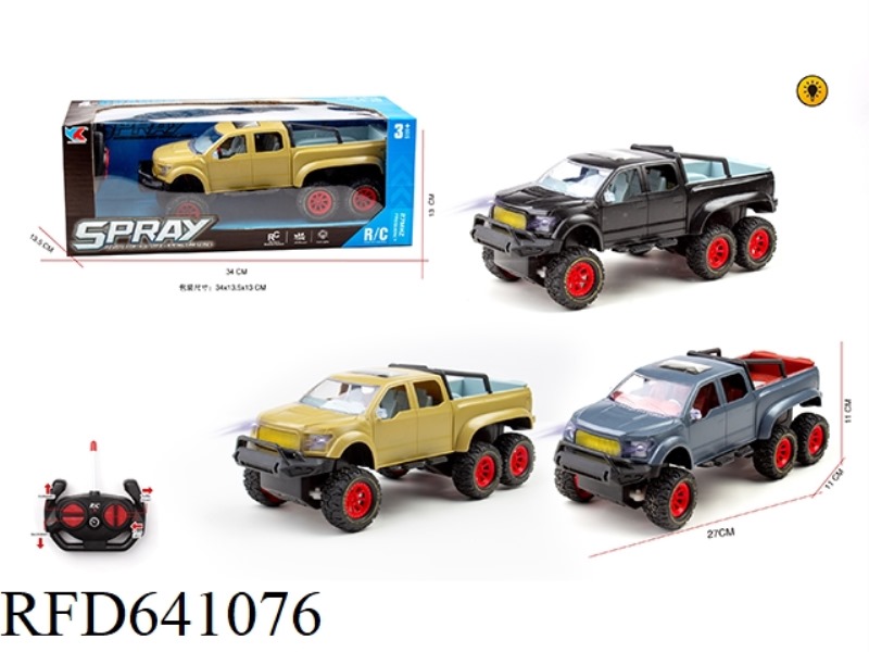 1: 16 SIX-WHEEL FORD PICKUP TRUCK WITH FOUR-WAY LIGHTING REMOTE CONTROL SIMULATION CAR DOES NOT INCL
