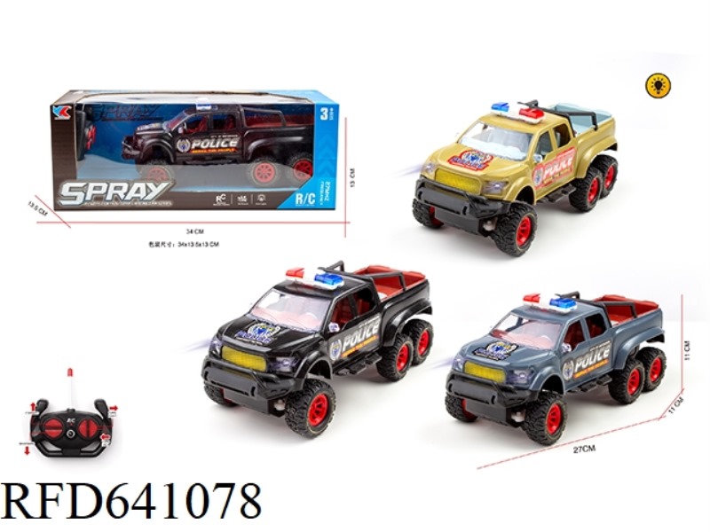 1: 16 SIX-WHEEL FORD PICKUP TRUCK FOUR-WAY REMOTE CONTROL POLICE CAR WITH LIGHT DOES NOT INCLUDE ELE