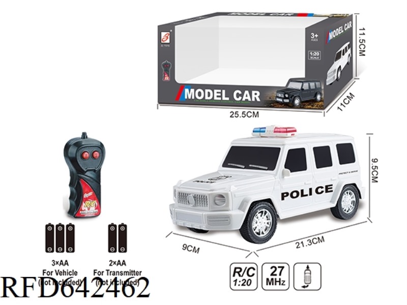 TWO WAY REMOTE CONTROL POLICE CAR 1:20 (MERCEDES BENZ BIG G) WINDOW BOX