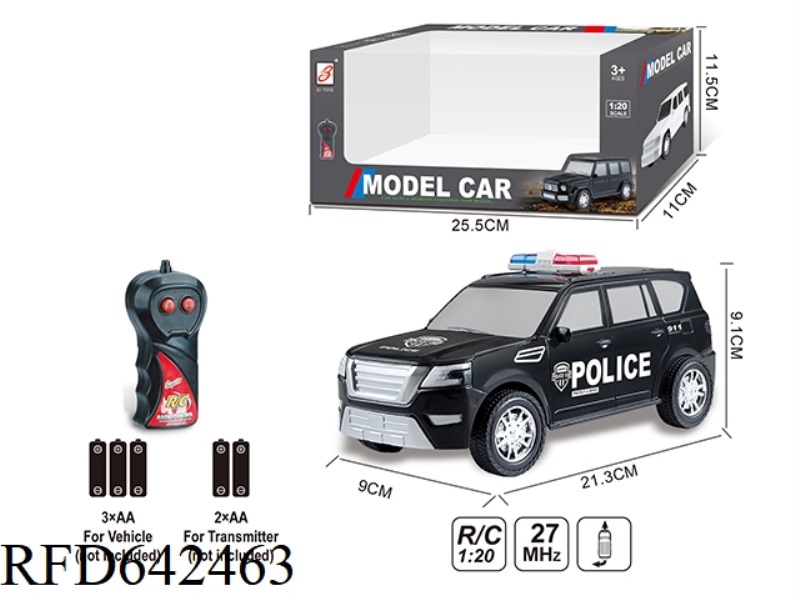 TWO REMOTE CONTROL POLICE CAR 1:20(NISSAN) WINDOW BOX