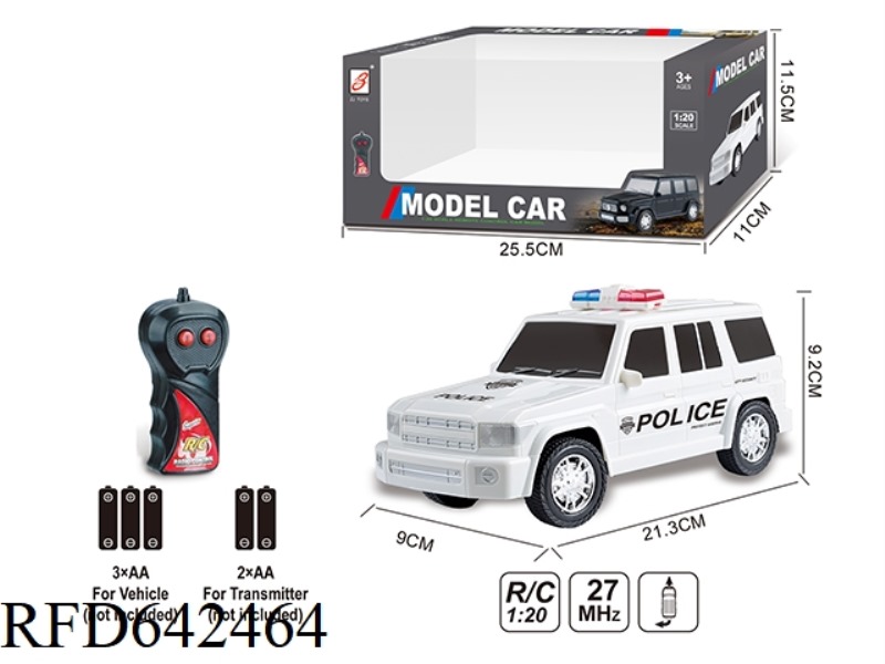 TWO WAY REMOTE CONTROL POLICE CAR 1:20(TOYOTA LC76) WINDOW BOX