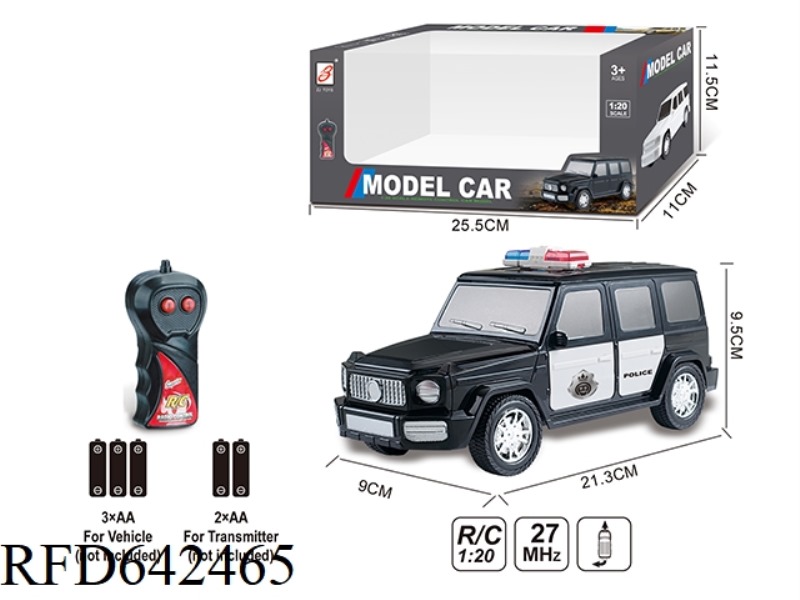TWO TO AVEN REMOTE CONTROL POLICE CAR 1:20 (MERCEDES BENZ BIG G) WINDOW BOX