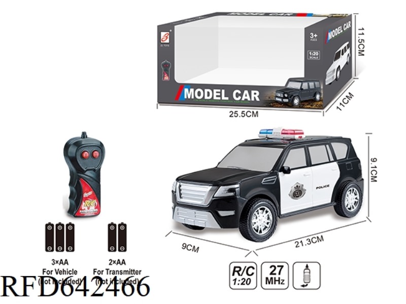 TWO TO AVEN REMOTE CONTROL POLICE CAR 1:20 (NISSAN) WINDOW BOX