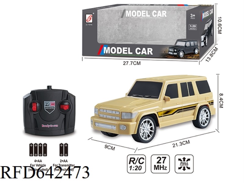 FOUR COLOR LABEL REMOTE CONTROL CAR 1:20 (TOYOTA LC76) WINDOW BOX