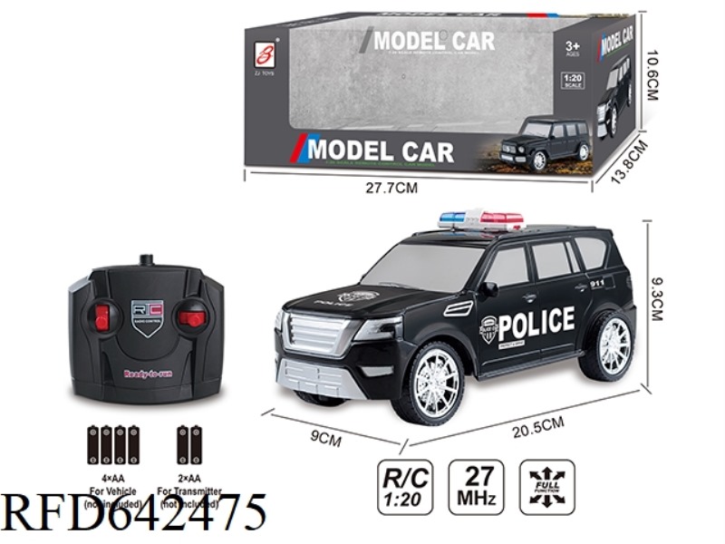 FOUR-WAY REMOTE CONTROL POLICE CAR 1:20 (NISSAN) WINDOW BOX