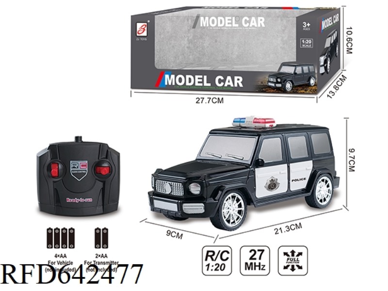 FOUR-WAY AVEN REMOTE CONTROL POLICE CAR 1:20(MERCEDES BENZ BIG G) WINDOW BOX