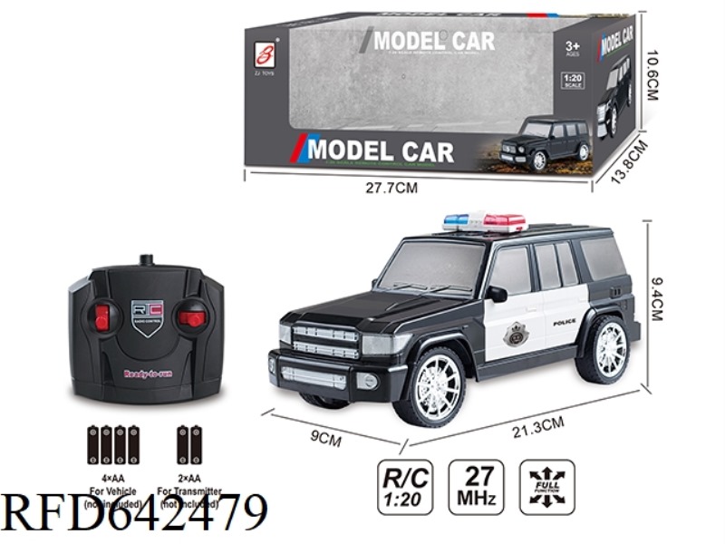 FOUR-WAY AVEN REMOTE CONTROL POLICE CAR 1:20 (TOYOTA LC76) WINDOW BOX