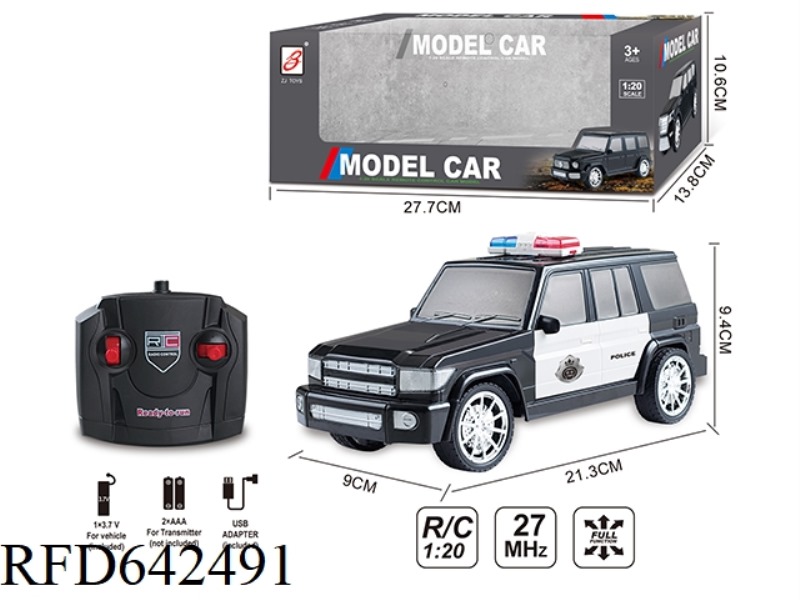 FOUR-WAY AVEN REMOTE CONTROL POLICE CAR 1:20 (TOYOTA LC76) WINDOW BOX