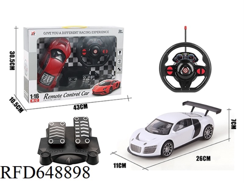 FOUR-WAY REMOTE CONTROL WINDOW AUDI R8 1:16 GRAVITY SENSING + PEDAL