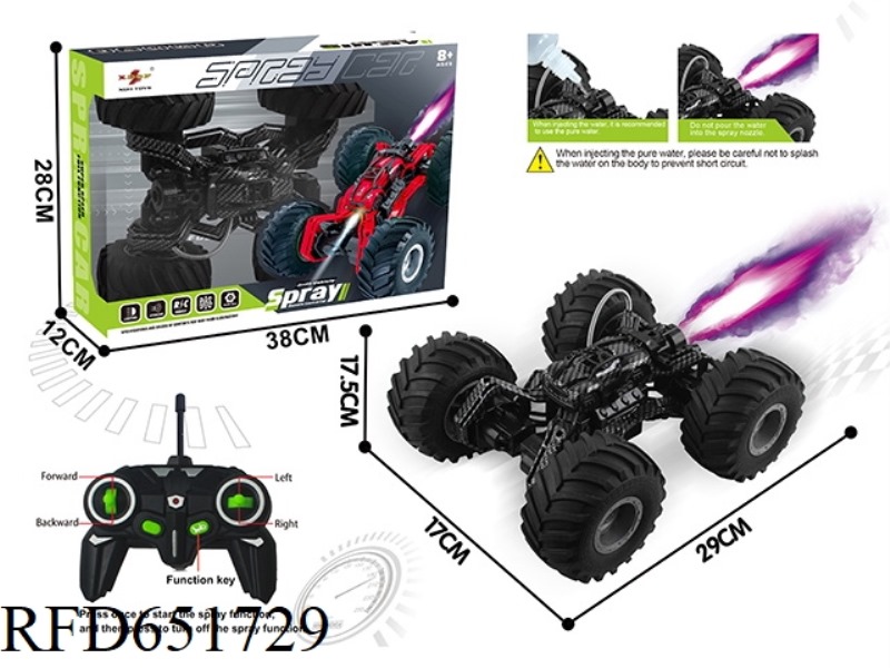 REMOTE CONTROL SPRAY STUNT BIG WHEEL SPIDER (CARBON PRINT)