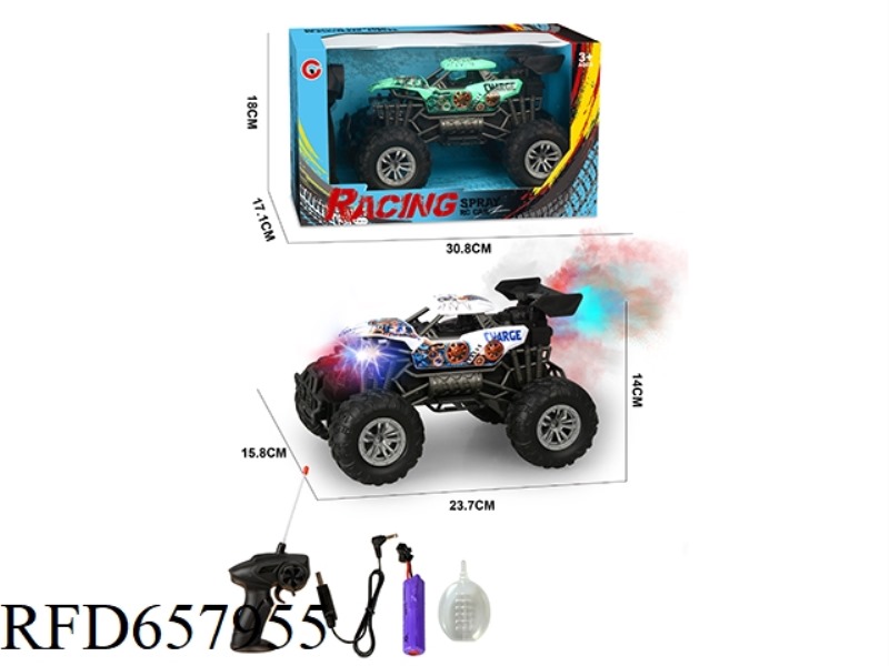 1:16 FOUR-WAY SPRAY LIGHT SKELETON REMOTE CONTROL CAR (INCLUDING ELECTRICITY)