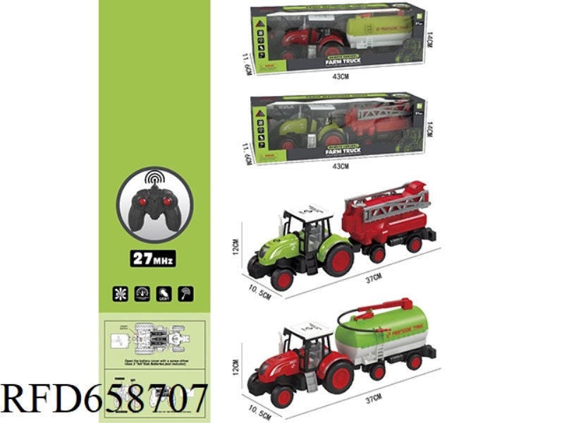 FOUR-WAY REMOTE CONTROL FARMER'S TRAILER (NO ELECTRICITY)