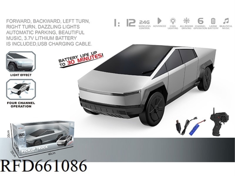 1:12 CROSS-BORDER E-COMMERCE 6 CHANNELS 2.4G REMOTE CONTROL TESLA NEW ENERGY LIGHT MUSIC CYBER PICKU