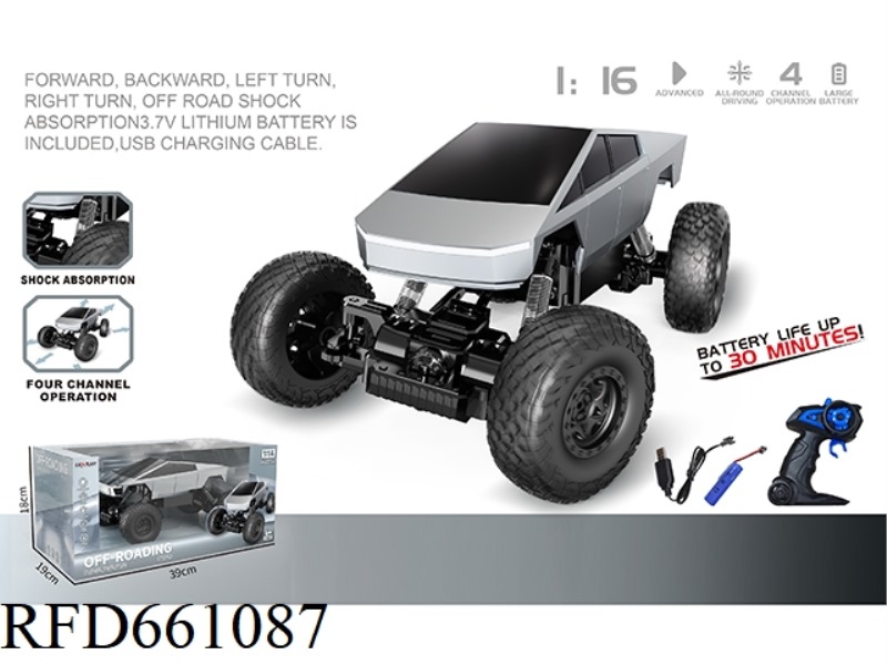 1:16 CROSS-BORDER REMOTE CONTROL OFF-ROAD CLIMBING TESLA NEW ENERGY CYBERPICKUP SIMULATION CAR (INCL