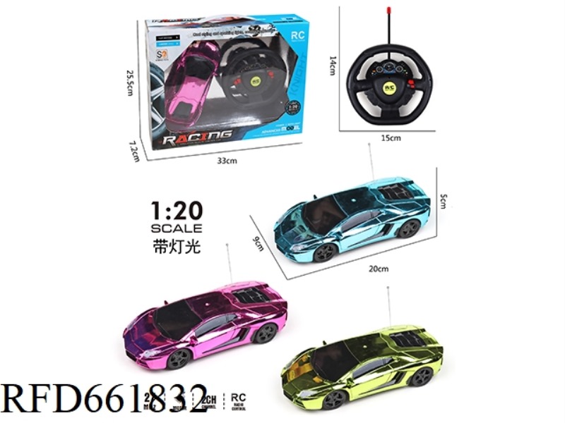 COLOR PLATED 2-WAY REMOTE CONTROL CAR WITH LIGHTS