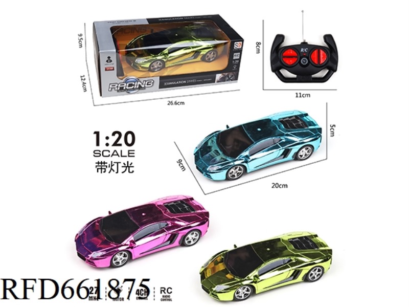 COLOR-PLATED FOUR-WAY REMOTE CONTROL CAR WITH LIGHTS