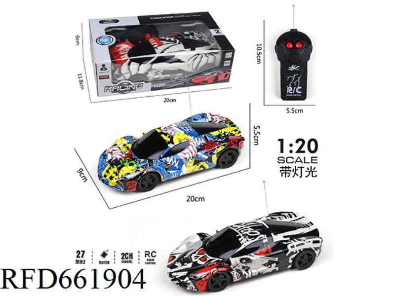 COLOR TWO REMOTE CONTROL CAR WITH LIGHTS