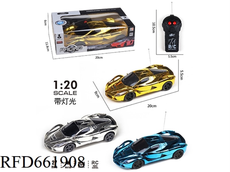 COLOR PLATED 2-WAY REMOTE CONTROL CAR WITH LIGHTS