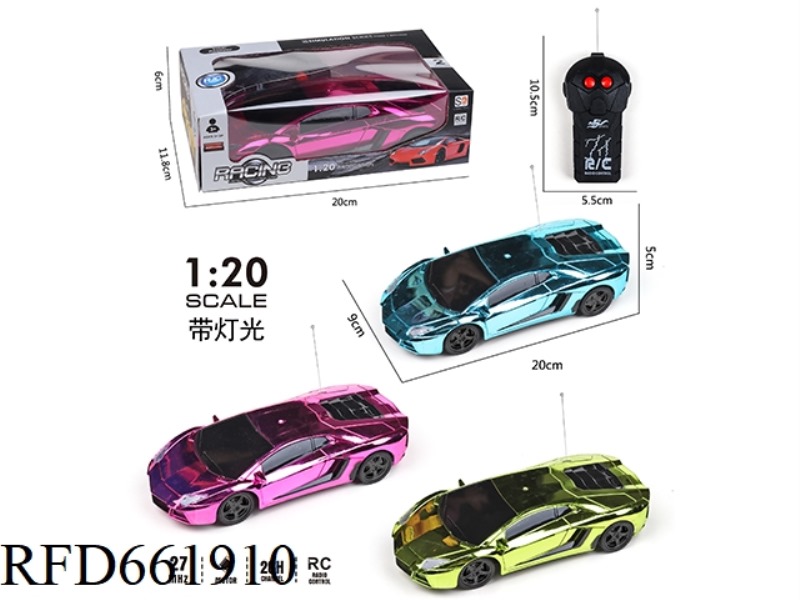 COLOR PLATED 2-WAY REMOTE CONTROL CAR WITH LIGHTS