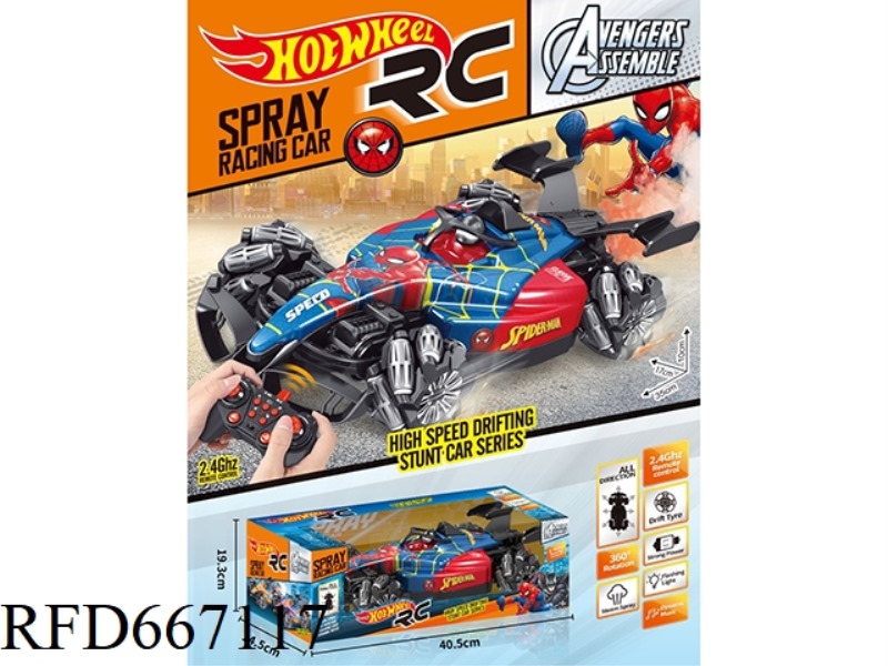 SPIDER-MAN SPRAY STUNT F1 REMOTE CONTROL CAR (SINGLE REMOTE CONTROL)