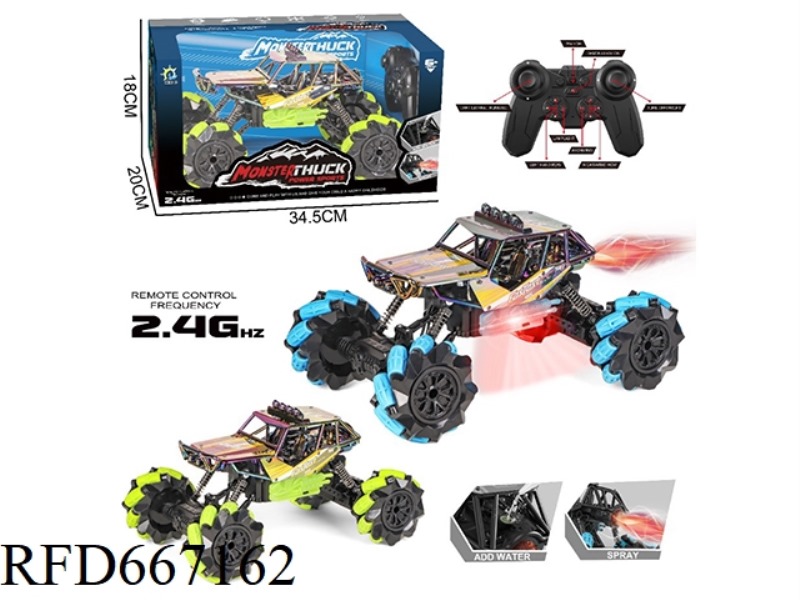 1:14 SEVEN-COLOR OFF-ROAD SIDE CLIMBING ALLOY VEHICLE (LIGHTS, SPRAY, 2.4G)