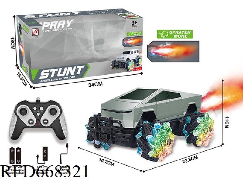 2.4G 9-WAY SPRAY REMOTE CONTROL CAR 1:18 (TESLA SEDANS PICKUP TRUCK)
