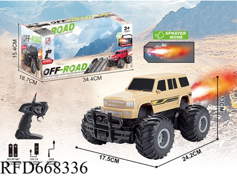 TOYOTA LC76 COLOR-PRINTED FIVE-WAY SPRAY REMOTE CONTROL CAR (WITH BATTERY INCLUDED)